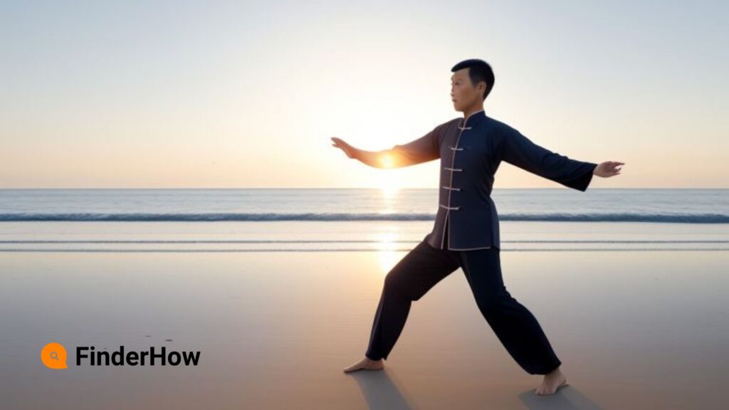 Visual representation of mind-body connection practices like tai chi and Pilates for mental wellness