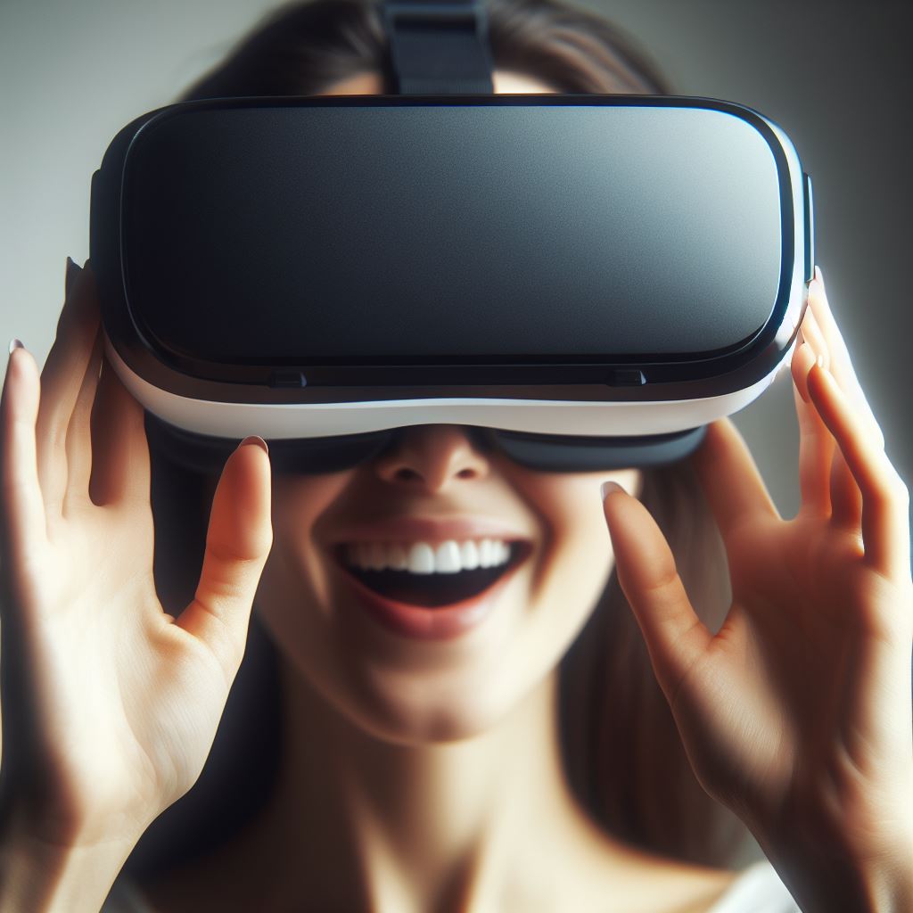 smiling with VR technology