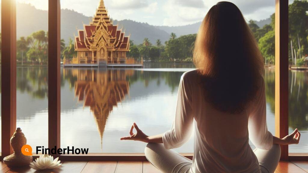 Tranquil scene of yoga and meditation, emphasizing mindful movement for overall well-being