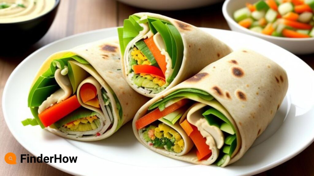 hummus and veggie wrap
