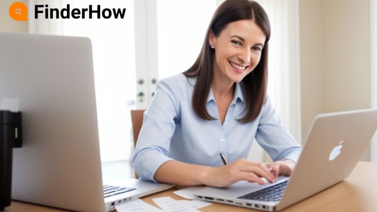 Person smiling while filing taxes online